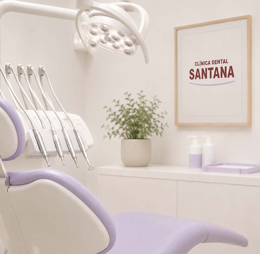 Interior minimalista de Clínica Dental Santana.
